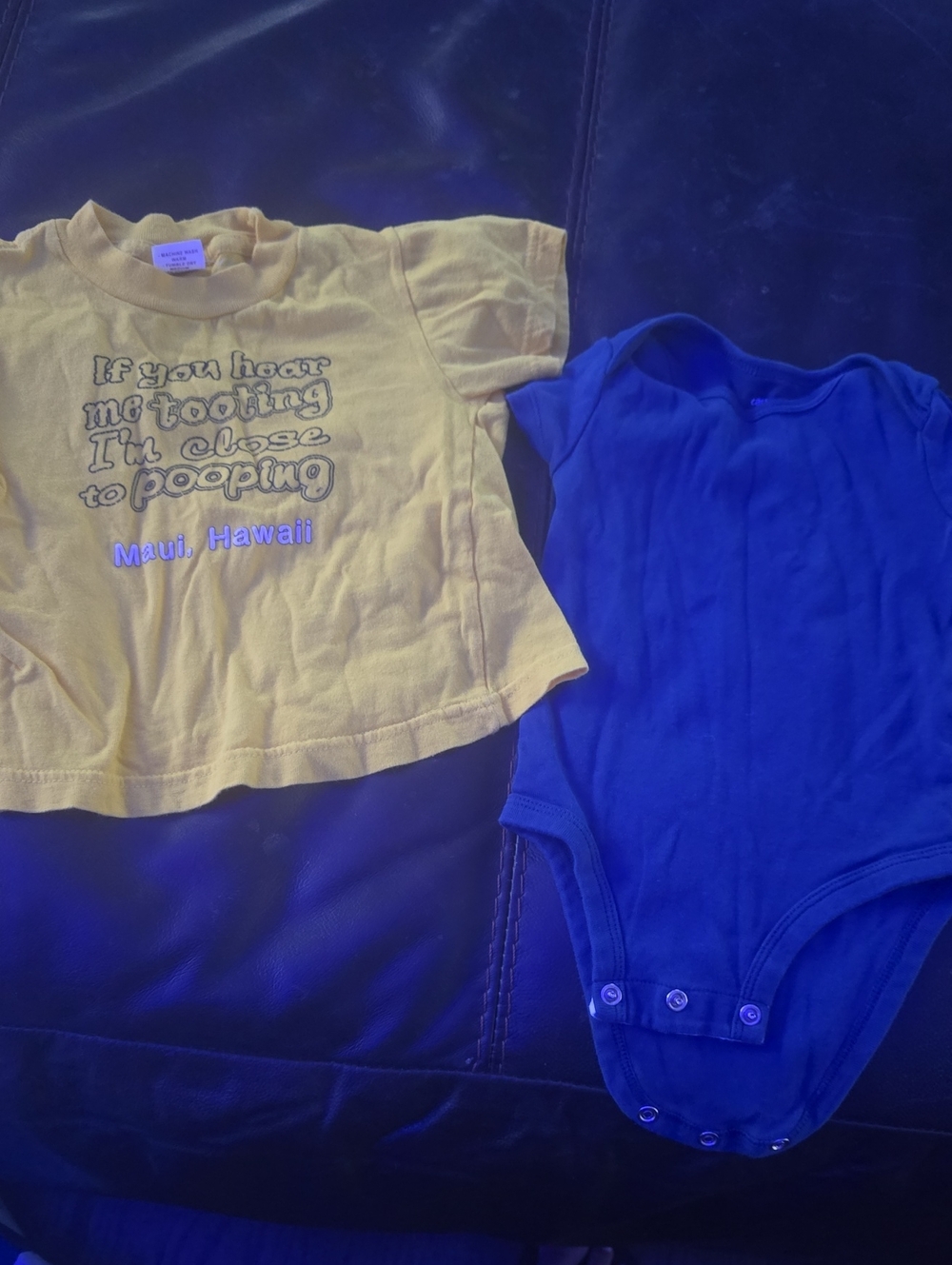 Yellow Graphic Kids Tee and Blue One-Piece Bodysuit Set